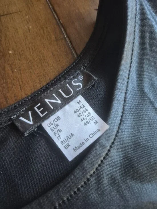 Venus Black Sleeveless Faux Leather Midi Dress Size M - Picture 6 of 6